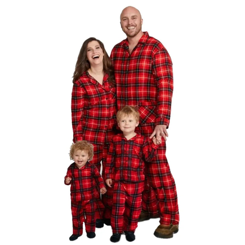 Red Plaid Family Matching Christmas Pyjamas - Main Image