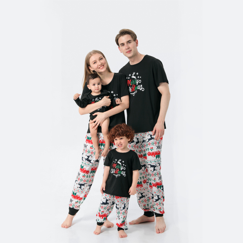 Merry Christmas Tshirt Pyjama Set - Main Image