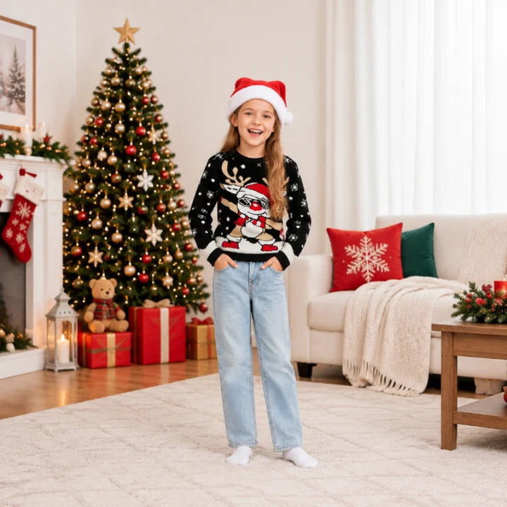Cool Reindeer Crewneck Family Matching Christmas Jumpers

