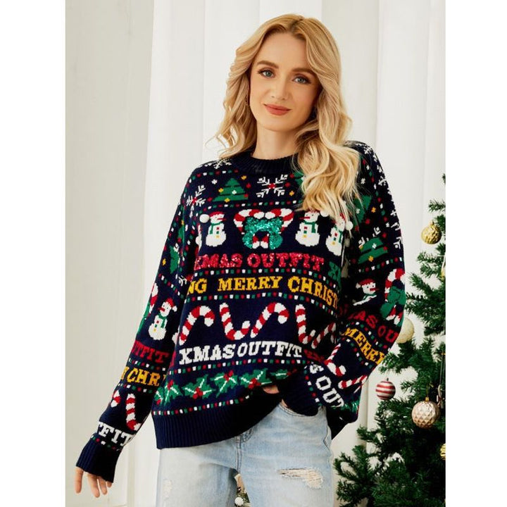 Festive Snowman Candy Cane Christmas Jumper