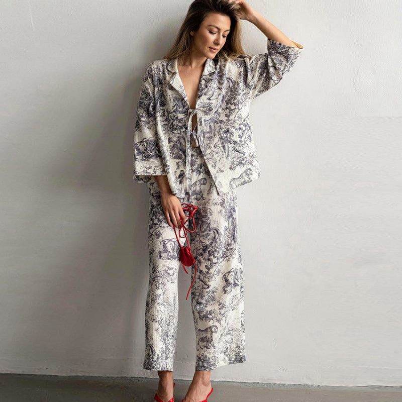 front tie pajamas