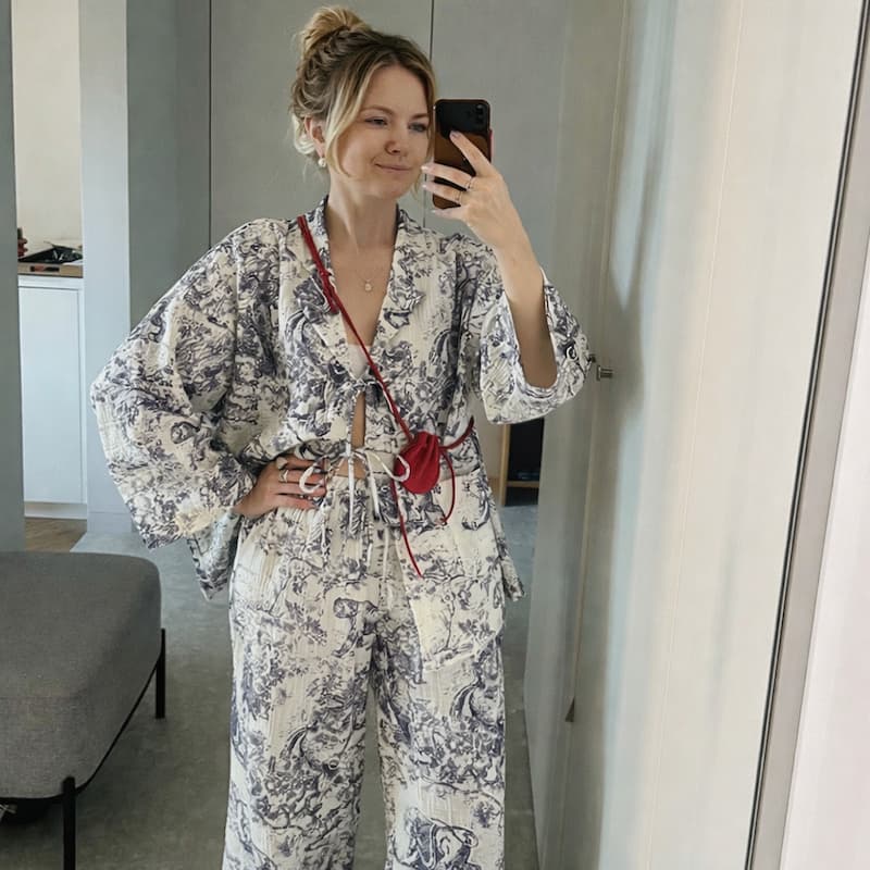 front tie pajamas