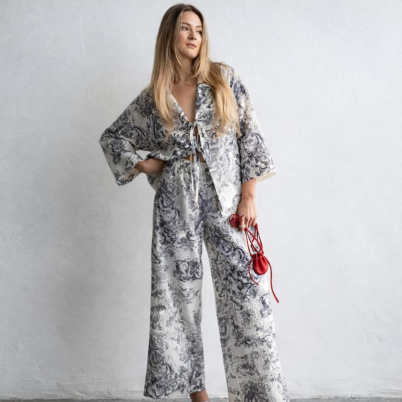 front tie pajamas