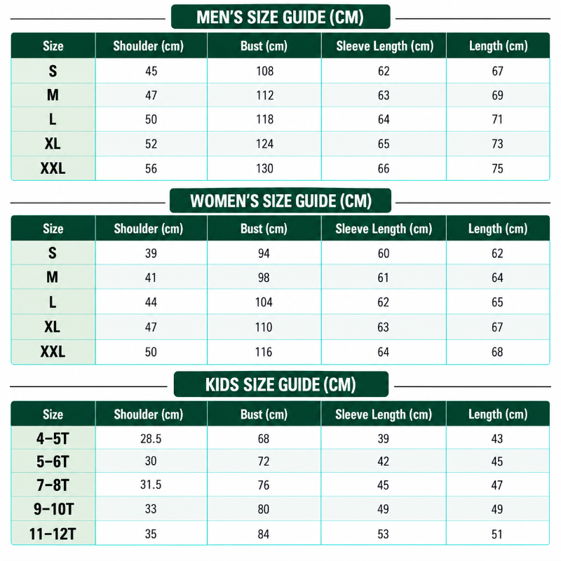 Size Chart CM
