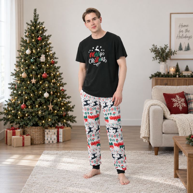 Merry Christmas T-shirt Pyjama Set
