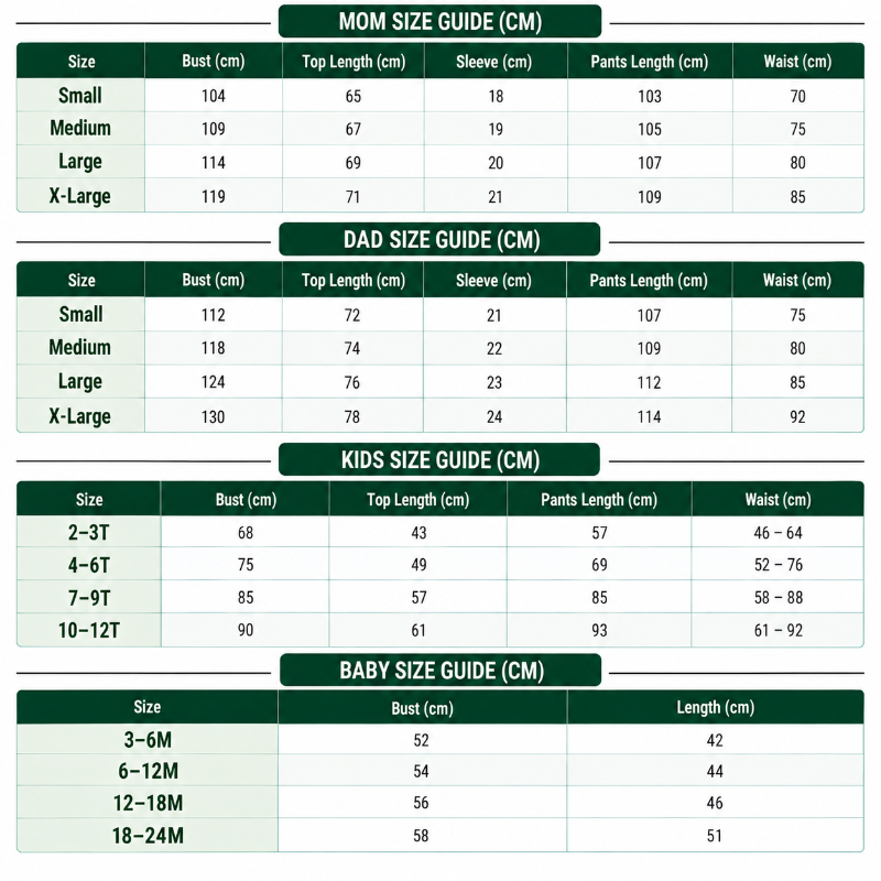 Size Chart CM