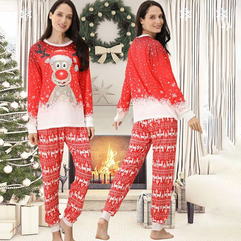 Moose In Snow Family Matching Christmas Pyjamas