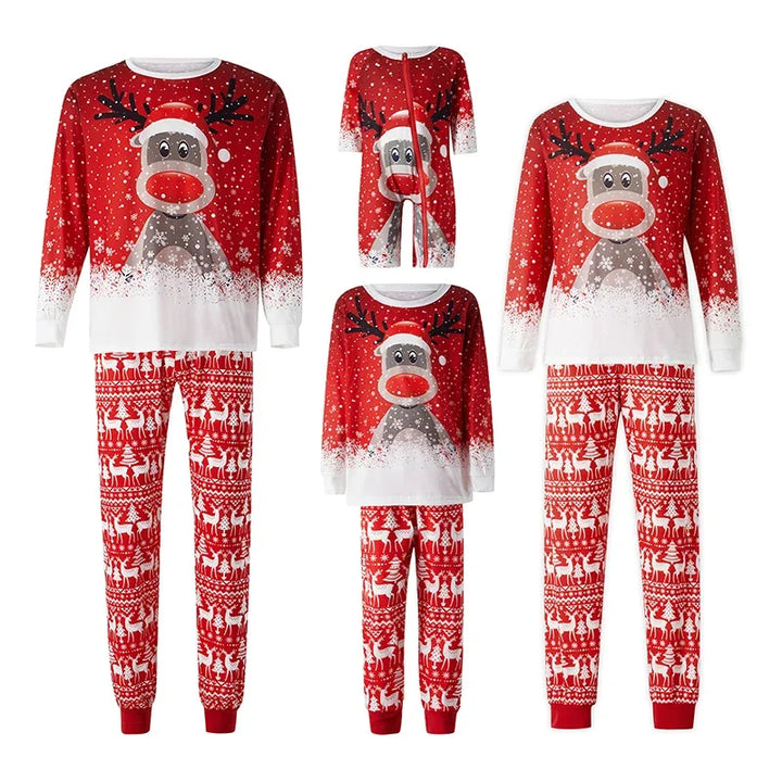 Moose In Snow Family Matching Christmas Pyjamas