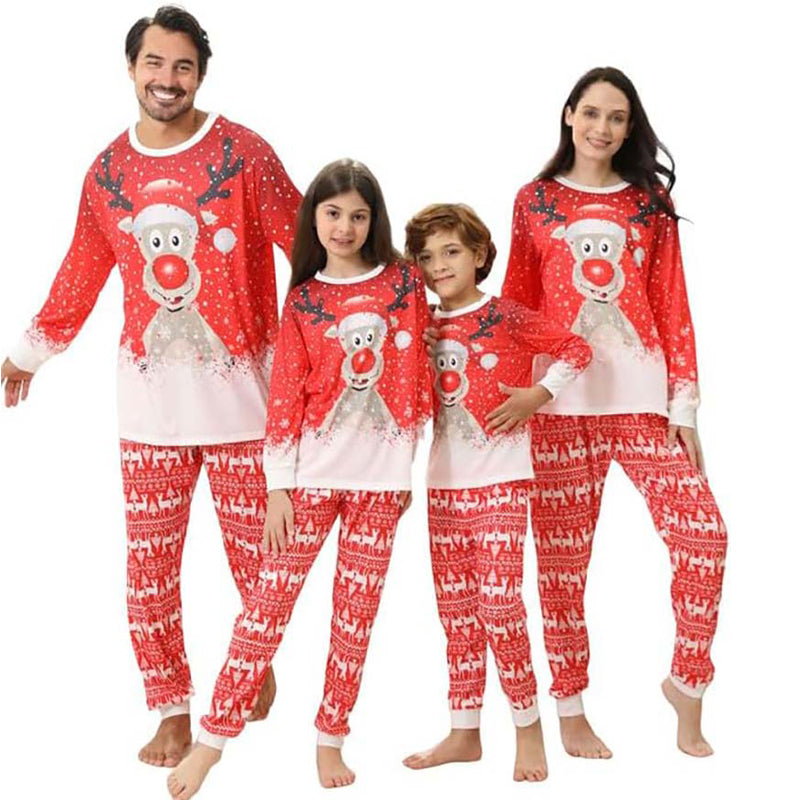 Moose In Snow Family Matching Christmas Pyjamas