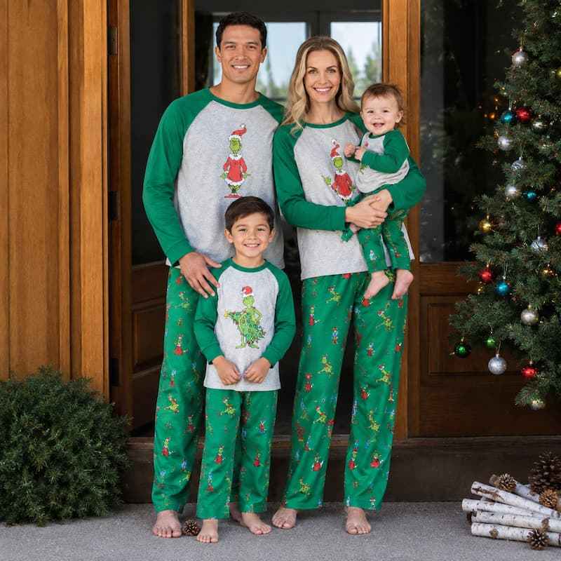 Naughty Grinch Family Matching Christmas Pyjamas