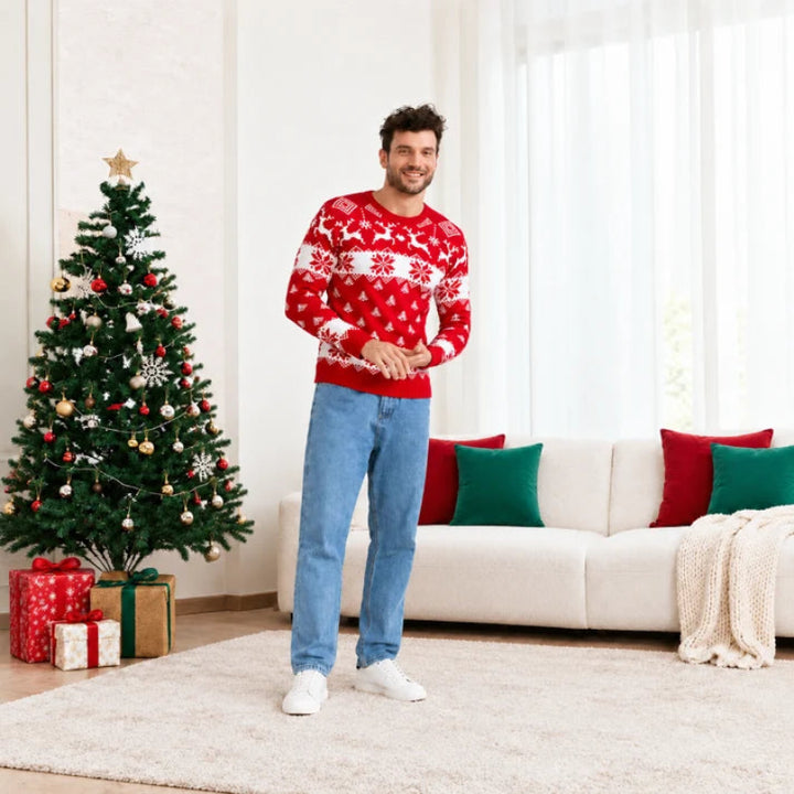 Nordic Snowflake Pattern Christmas Jumper
