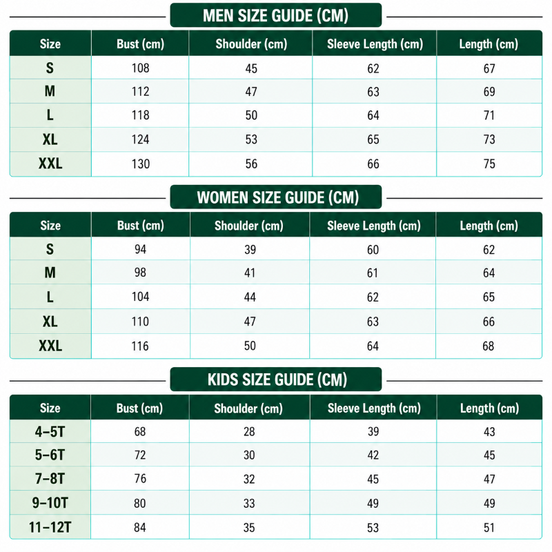 Size Chart CM