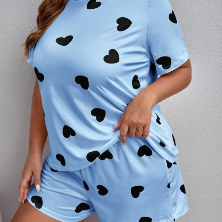 Printed Short Sleeve Shorts Set