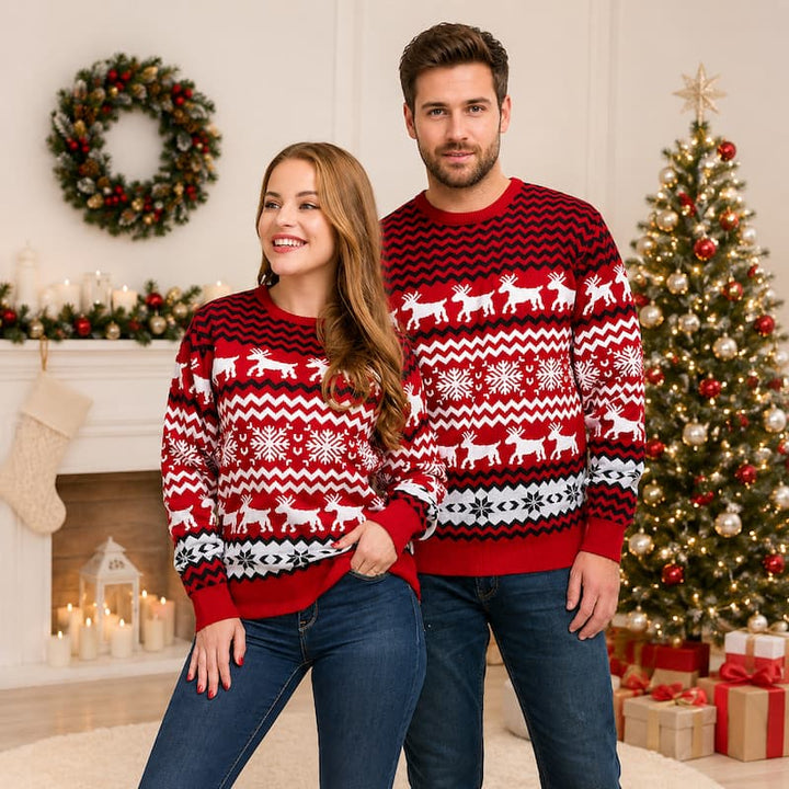 Reindeer & Snowflake Unisex Christmas Jumper