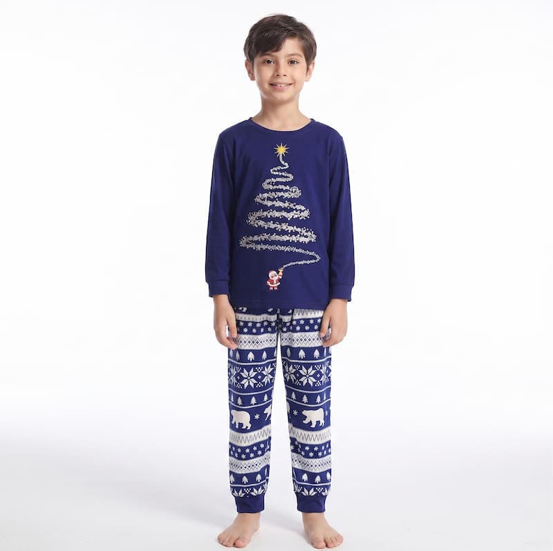 Sparkling Christmas Tree Family Matching Christmas Pyjamas Boy