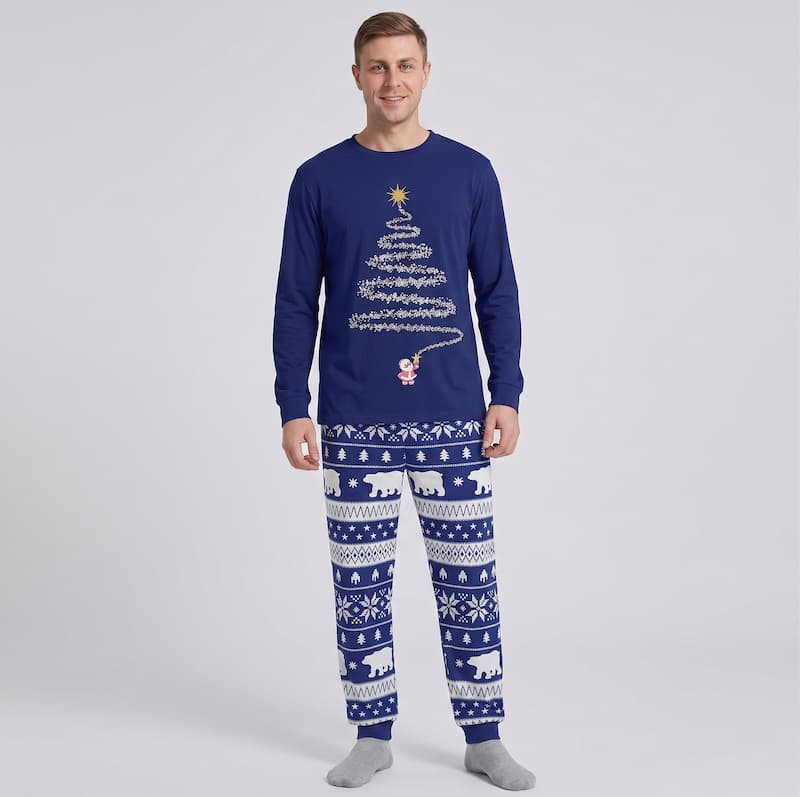 Sparkling Christmas Tree Family Matching Christmas Pyjamas Men
