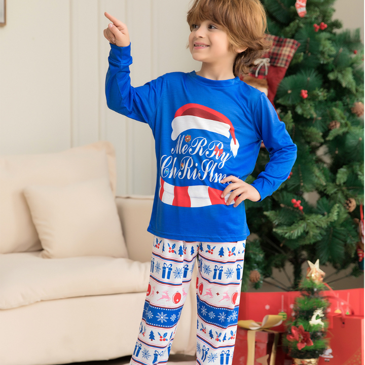 Blue Merry Christmas Pyjamas Set