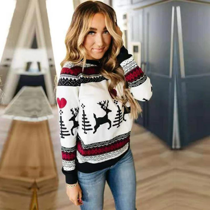 White Reindeer Christmas Ugly Sweater