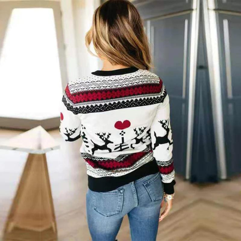 White Reindeer Unisex Christmas Ugly Sweater Pajama Village UK